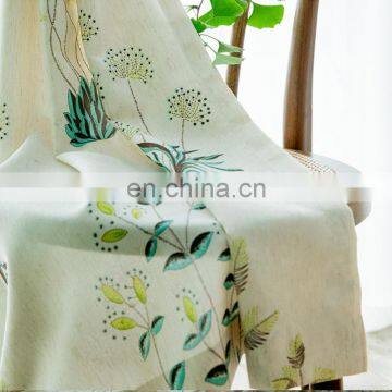 Wholesale Cheap Beatiful Flowers Printed Cotton Linen Fabric Drapes Window Curtain Made Order Room photo-5