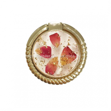 Golden Edge Epoxy Phone Case Flower Phone Case Floral Mobile Cover photo-3