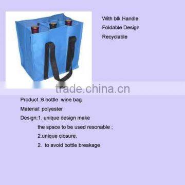6 Bottle Ployester Wine Bag