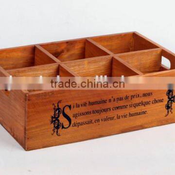 Antique Painted Wooden Compartment Crate,Vintage Wood Crates
