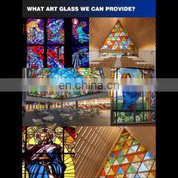 Colorful antique Stained glass ceiling skylight dome with lighting for building