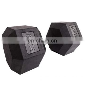 Power training cast iron fitness gym equipment rubber hex dumbbells weights buy online