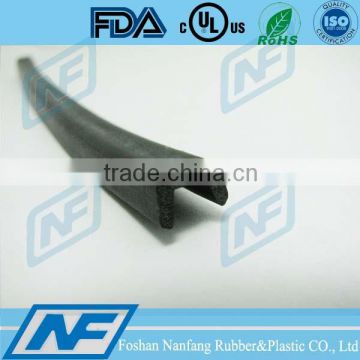 For protecting black silicone foam u-shaped rubber seal