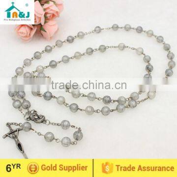 Plastic rosary bead wholesale cross necklace