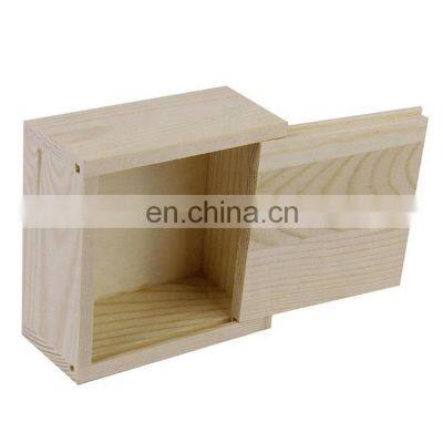 Vitalucks Hot Sale Pine Wood Color Customized Unfinished Small Plain Wooden Box With Slid Lid for Sale photo-3