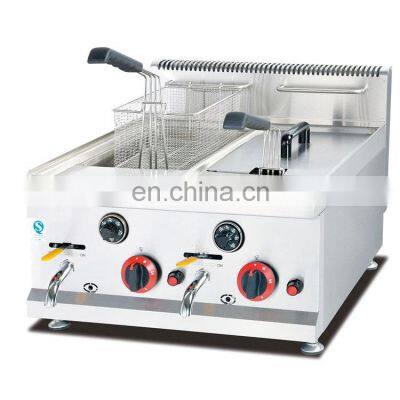 Industrial Kitchen LPG Gas Double Tanks double baskets Deep Fryer