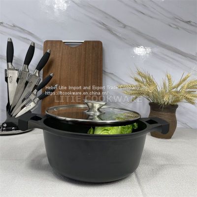 Black nonstick Coating Die cast aluminum casserole     Die Cast Aluminium Pots     aluminum pan manufacturer