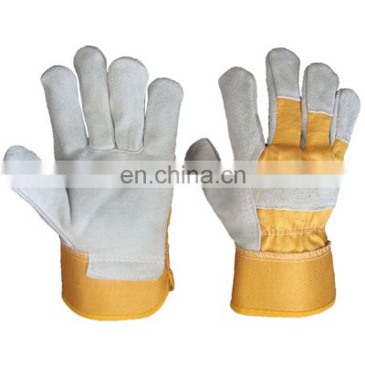 Anti slip leather construction leather industrial gloves working