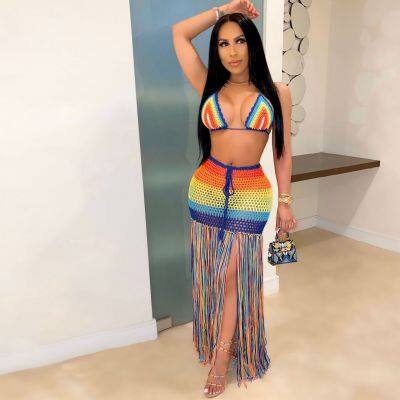 Handmade Crocheted Tassel Casual Suit Swimsuit Coverall
