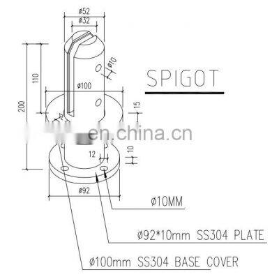 Wholesale Frameless Tempered High Polish 304 316 Stainless Steel Glass Pool Fence Spigot photo-2