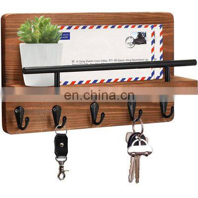 Customize Luxury Wall Mounted Mail Wooden Key Holder For Wall Decoration