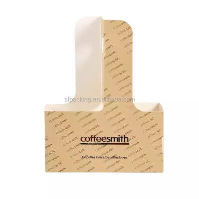 white paper packaging coffee cup takeaway holder