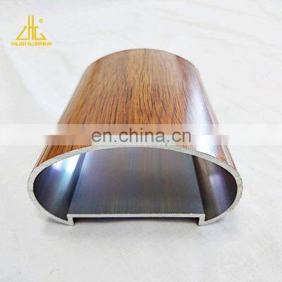 Bridge aluminium profile balustrade,glass aluminium banister,wooden grain aluminium profile for handrail