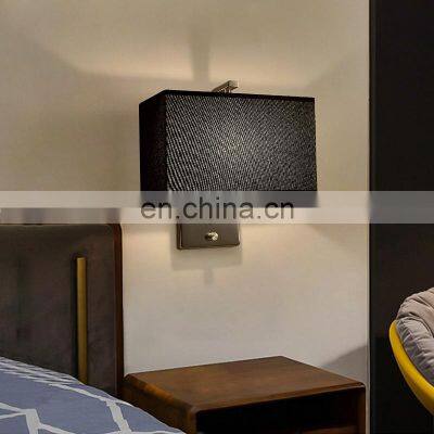 Modern Simplicity Square E27 Indoor Living Room Hotel Bracket Light USB Chargeable Sconces LED Exterior Wall Lamp photo-2