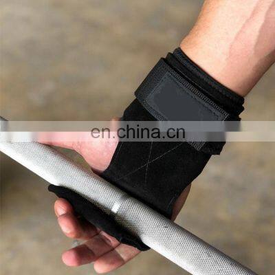 Top Quality New Design Workout Cowhide Powerlifting Hand Grip Pad Weight Lifting Gloves