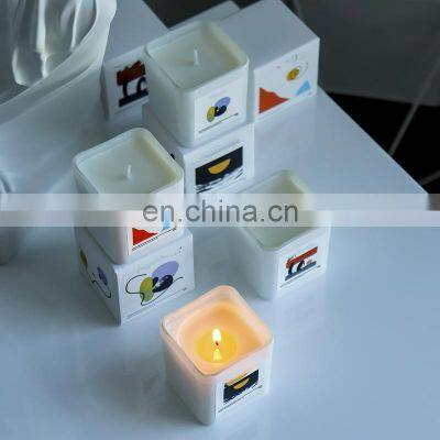 Wholesale Smokeless Wedding Gift Glass Jar Custom Aromatherapy Luxury Fragrance Soy Wax Scented Candle photo-3