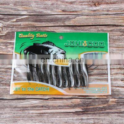 JOHNCOO Factory Custom Bulk Shad Artificial Worm Thin Tail Fishing Lure Swim Plastics Soft Baits photo-4
