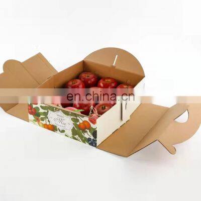 Custom packaging tray cardboard paper packaging gift food boxes vegetables fruit package box with handle