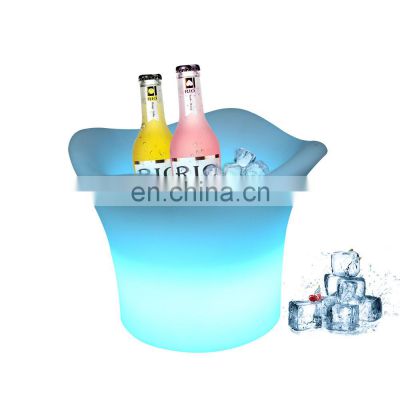 Fashionable Bar Accessories High Quality KTV Bar Party Aero-pot Bar Holiday Lighting Cooler Box Plastic LED Ice Bucket