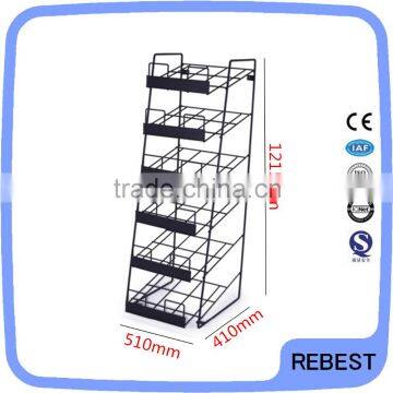 Metal iron newspaper floor standing display rack