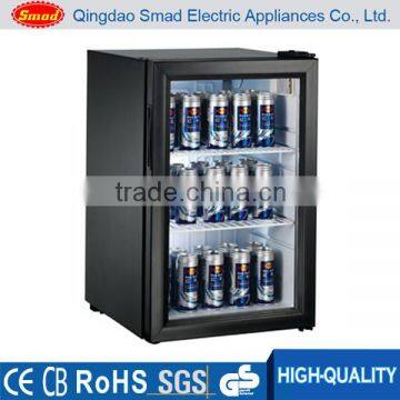 Household or hotel use glass door portable mini refrigerator price