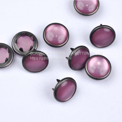 HLD factory custom color BRASS&SS 16L 18L pearl Prong snap button for garment