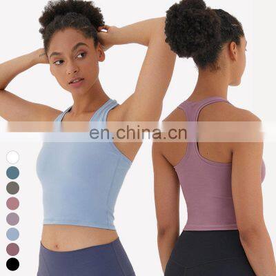 Custom Logo Women Fashion Fitness Gym Wear Sexy Short Style Workout Crop Top Cropped Tank Top