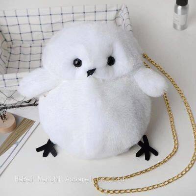 28Plush bag bird animal shoulder crossbody bag autumn and winter fur bag chicken backpack wholesale