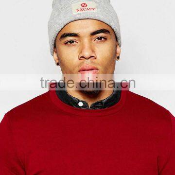 Custom Knit Beanies With Woven Label Slouch Beanie Hat photo-4