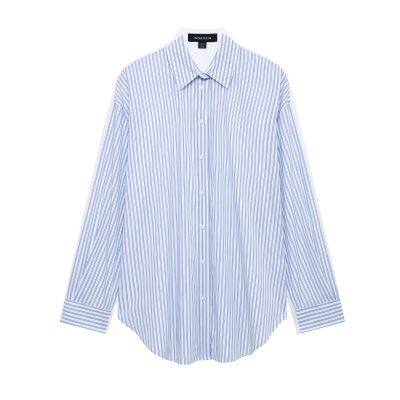 European Style Women's Casual Blouse With Fashionable Stripes and Loose Chiffon Fabric, Featuring Long Sleeves. photo-2