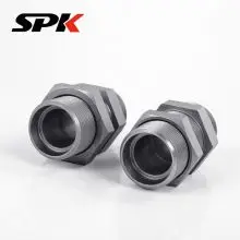 Parker GSV Compression Bulkhead Fitting, High-Pressure Hydraulic Tubing Adapter Bulkhead Fitting, 6D Series Carbon