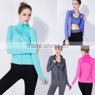 (OEM/ODM Factory)Spandex jackets/women yoga lightweight jacket women tights activewear wholesale hoodies