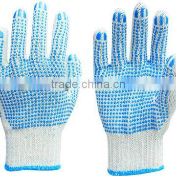 cotton gloves with white pvc dots