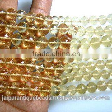 quartz cut round balls beads