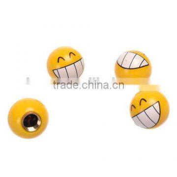 Car Bike Yellow Smile Face Ball Wheel Tyre Valve Stems Air Dust Caps Cover