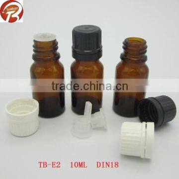 e-liquid amber glass bottle with tamper evident seal