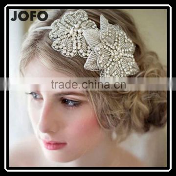 Top Quality Real Luxurious100% Handmade Crystal Pearl Bridal Headhand Tiara Bridal Hair Jewelry Wedding Hair Accessories