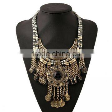 Foreign Trade Fashion Long Luxury Coin Tassel Exaggerated Gem Necklace photo-4
