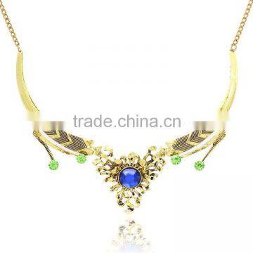 Women Jewelry 18k Gold Plated Pink Crystal Choker Chunky Statement Bib Necklace photo-4