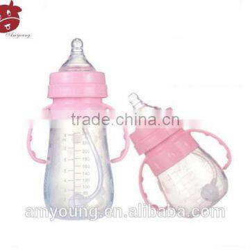 BPA free real sense silicone bottle, baby mill bottle, custom silicone feeding bottle