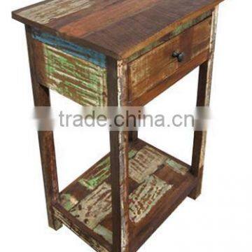 RECLAIMED WOOD BED SIDE , SOLID WOOD BED SIDE TABLE