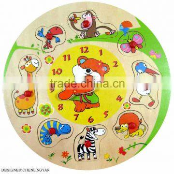 wooden puzzle for kids-clock style