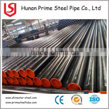 ASTM A500 GR B black low carbon steel ERW round pipe