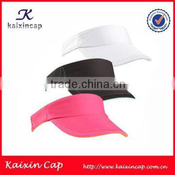 2015 OEM wholesale promotional 100% cotton single colour 5 panel embrodiery long bill high quality sun visor cap