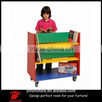 small size mobile storage rack kindergarten children book shelf for kids