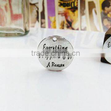 "Everything Happens For A Reason" Pendant Charms OEM Silver Floating Charms photo-2
