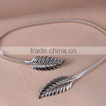 Skirt Decorated With Golden Leaf Buckle Belt Ladies Dress Fine Decorative Elastic Elastic Metal Waist Chain Belt photo-5