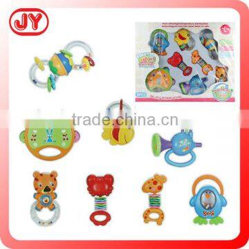 Newest design 12 pack plastic baby rattles play set with EN71 ASTM and more