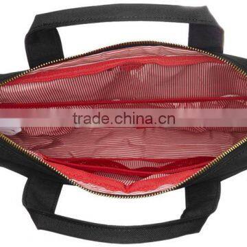 Stylish and Unique Business Bags With Gold Zippers,leather Zipper Straps, Red Pinstripe Inner Lining photo-4