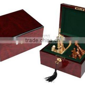Tournament Chess Pieces Wood Chessmen Storage Box